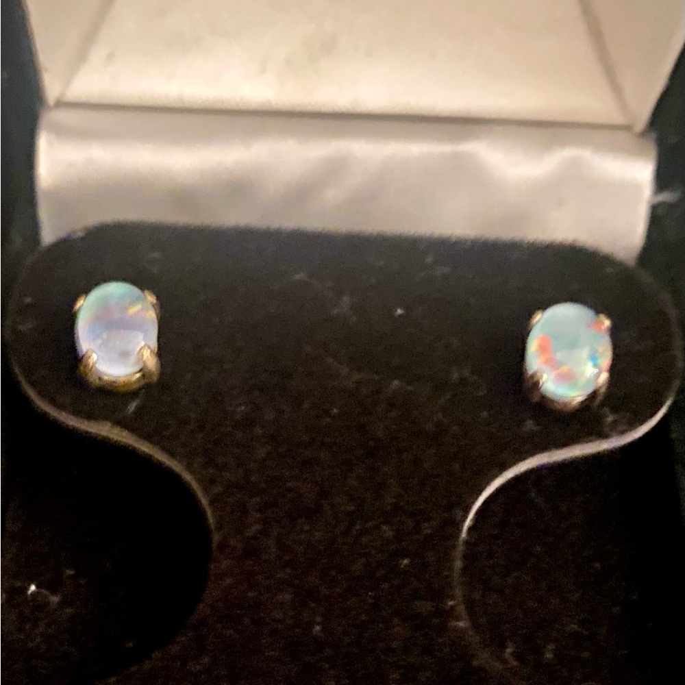 Elegant Opal Stud Earrings